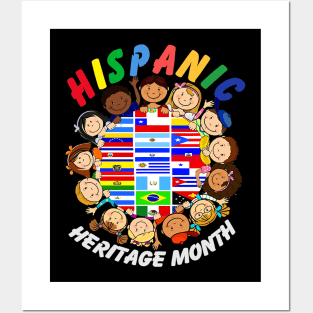 Hispanic Heritage Month Shirt Kids Boy Girl Toddler Latino Posters and Art